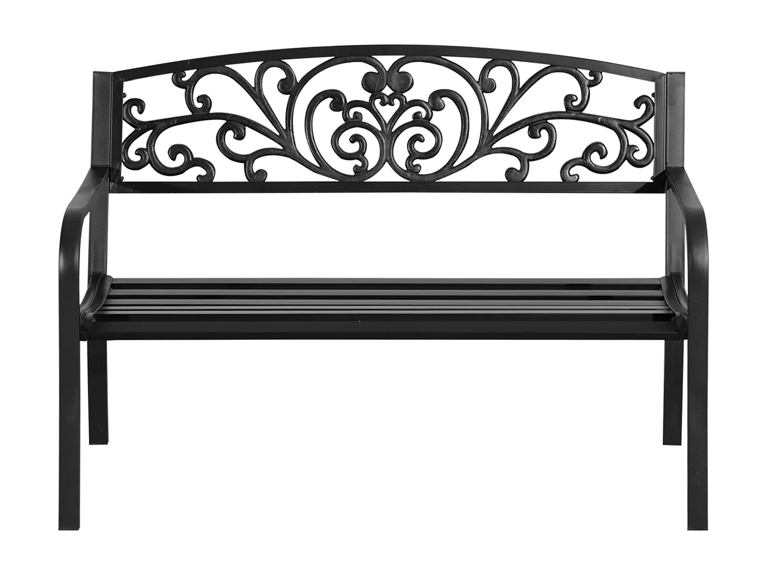 Panchina da giardino in metallo 127x60x87cm nero