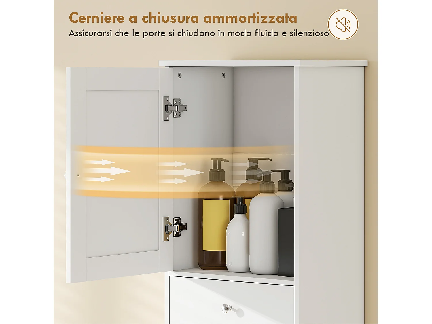 Mobile bagno con cesto per biancheria 45x30x171 cm bianco