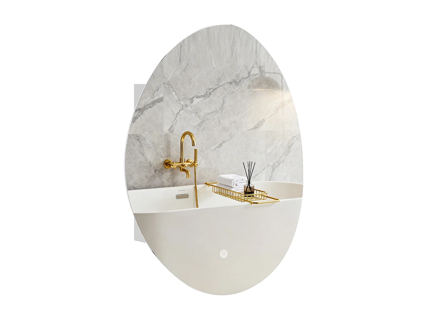 Armadietto bagno specchio led anti-appannamento vetro bianco