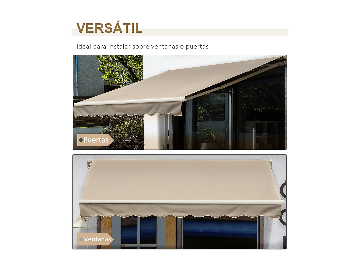 Tenda da sole a manovella 4x2.5 m con copertura impermeabile
