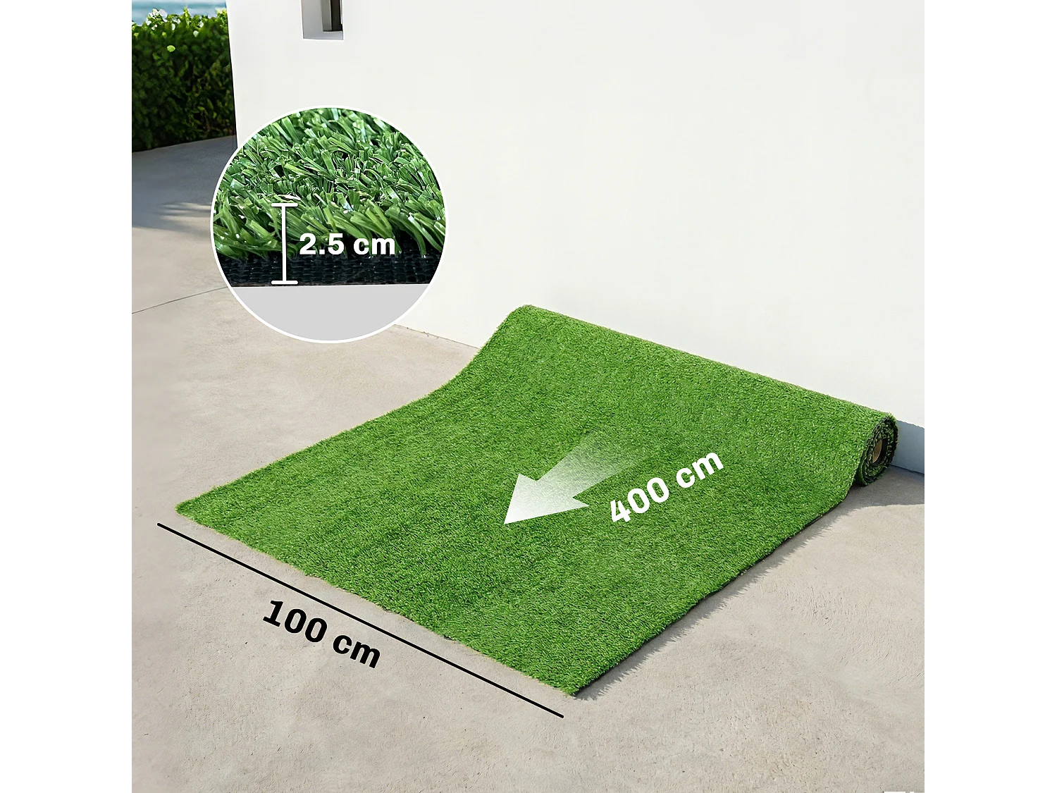 Prato artificiale tappeto drenante erba sintetica verde