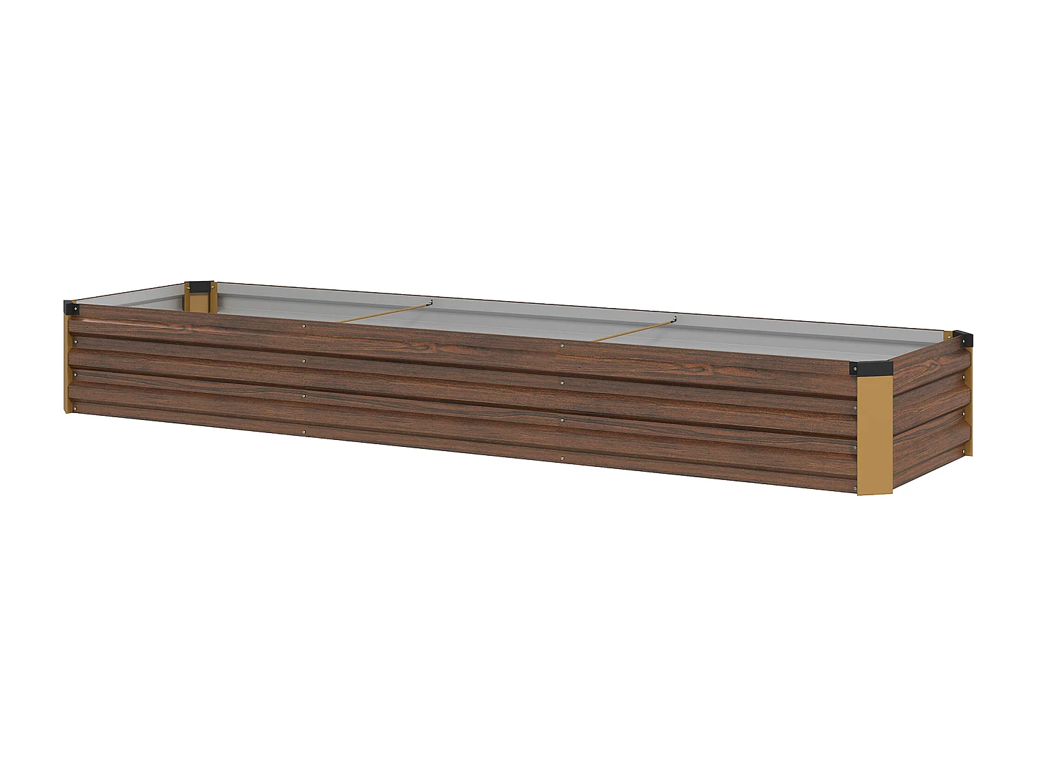 Fioriera rialzata in metallo da 405l color legno scuro