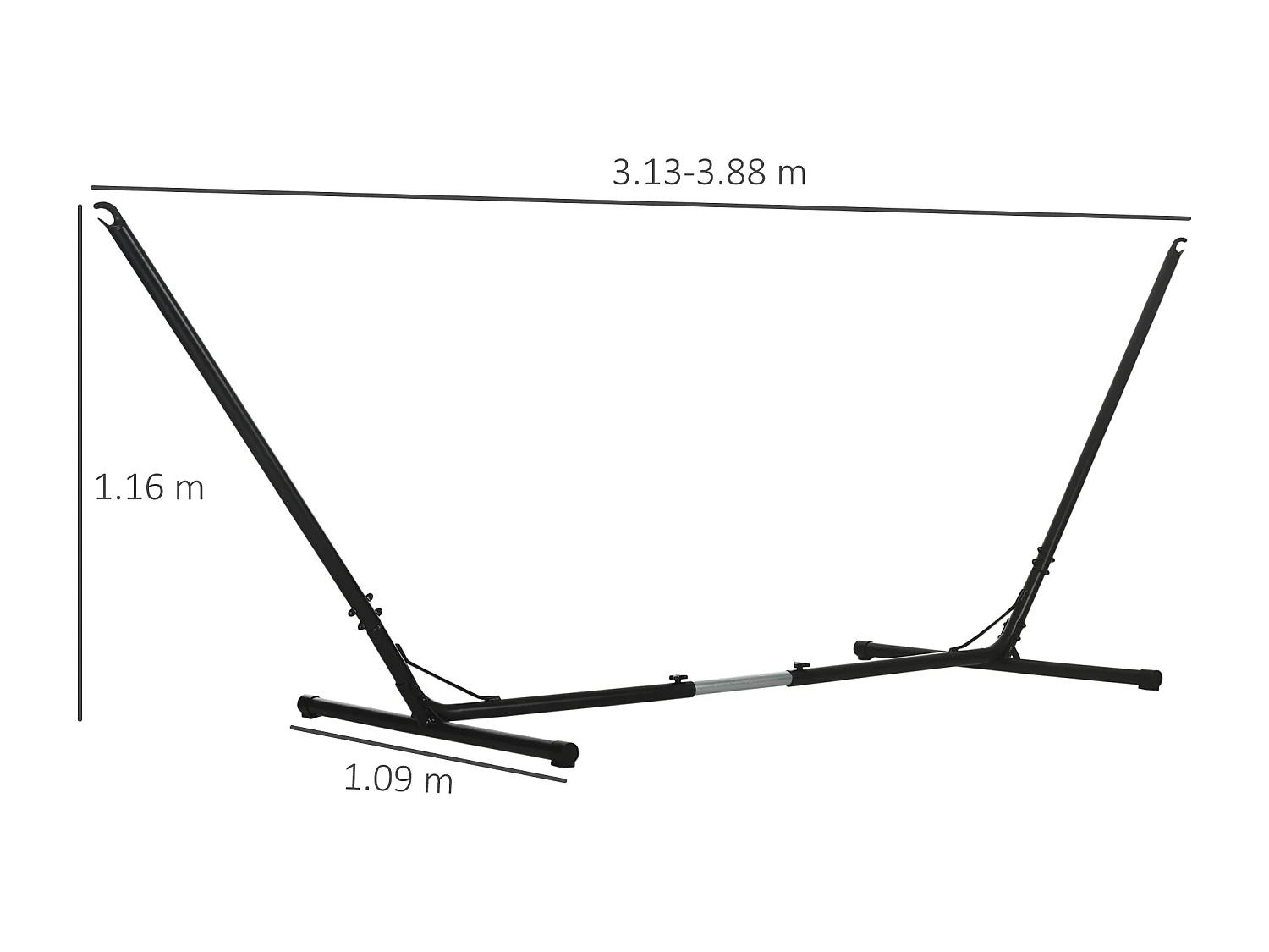 Supporto Struttura Portante per Amaca Regolabile 313-388x109x116cm