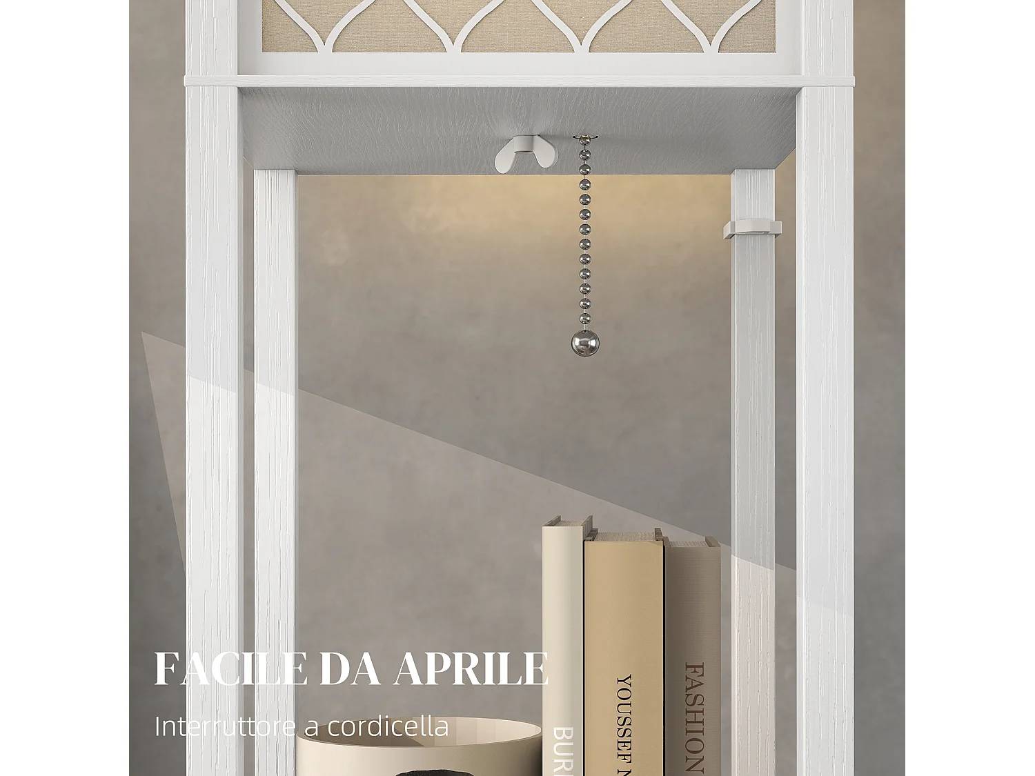 Lampada da terra moderna 2 in 1 con 3 ripiani integrati bianco