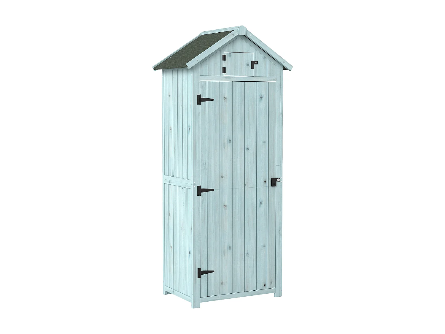 Capanno da giardino in legno con 3 mensole 77x54.2x179cm blu