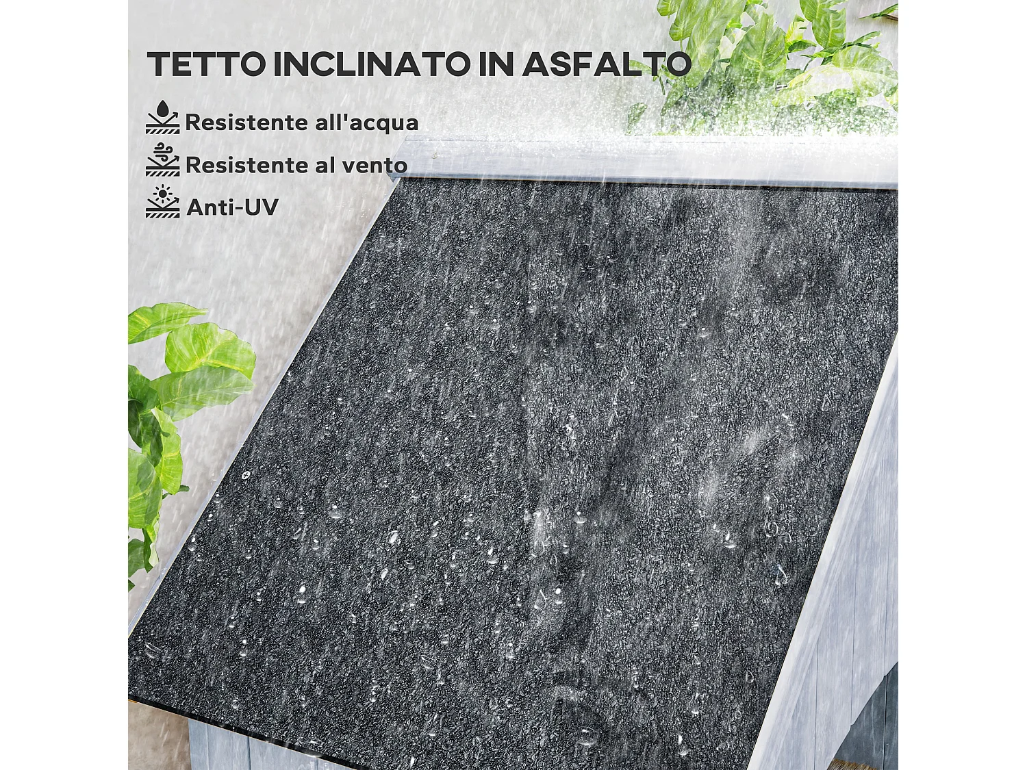 Casetta porta attrezzi in legno di abete con 3 mensole bianco