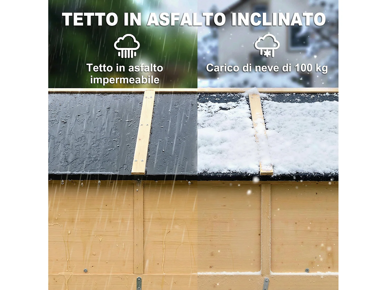 Capanno da giardino con pavimento in legno naturale