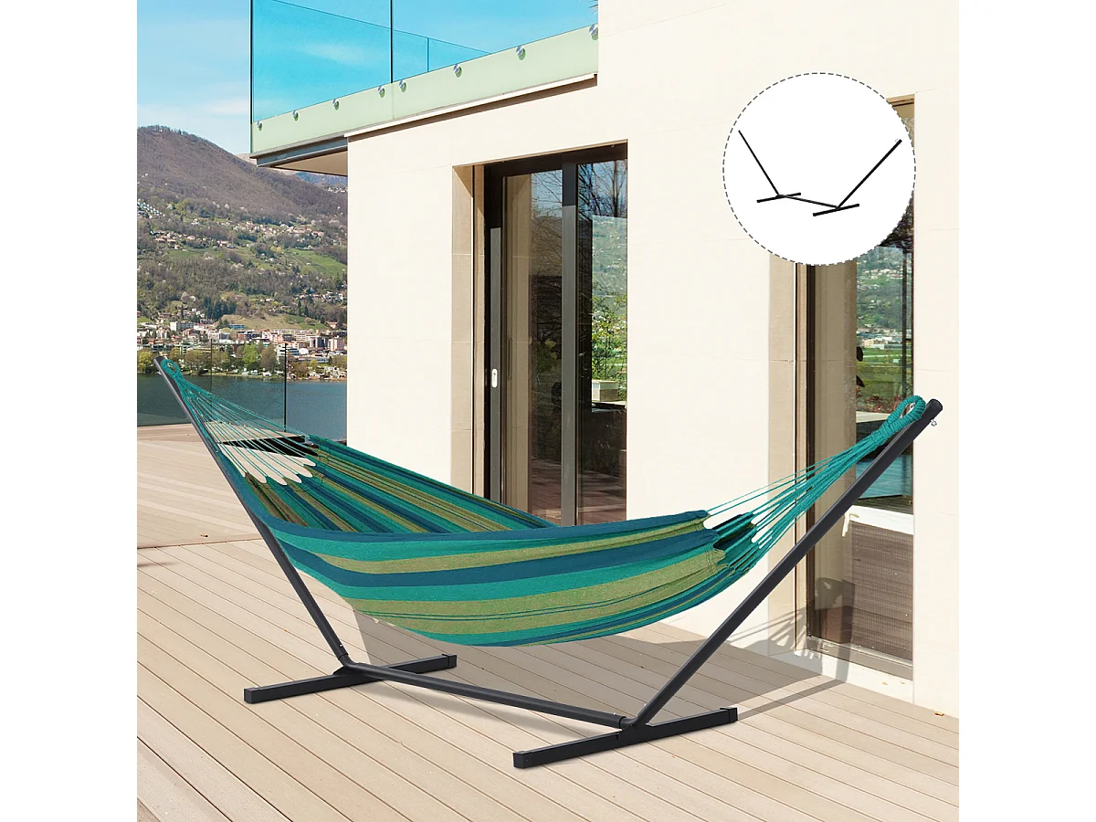 Supporto per amaca 330-360 cm in metallo con bordi in gomma