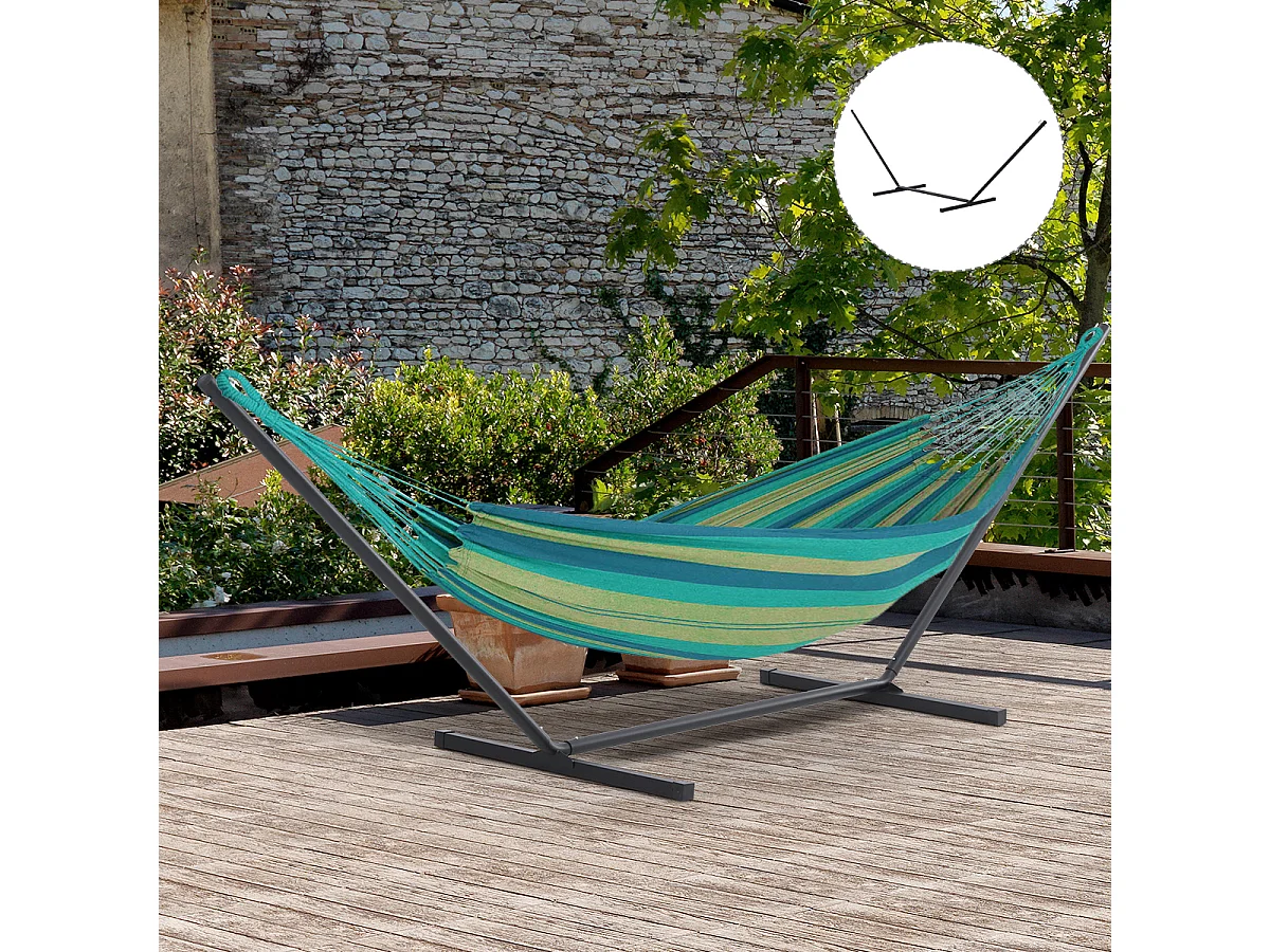 Supporto per amaca 330-360 cm in metallo con bordi in gomma