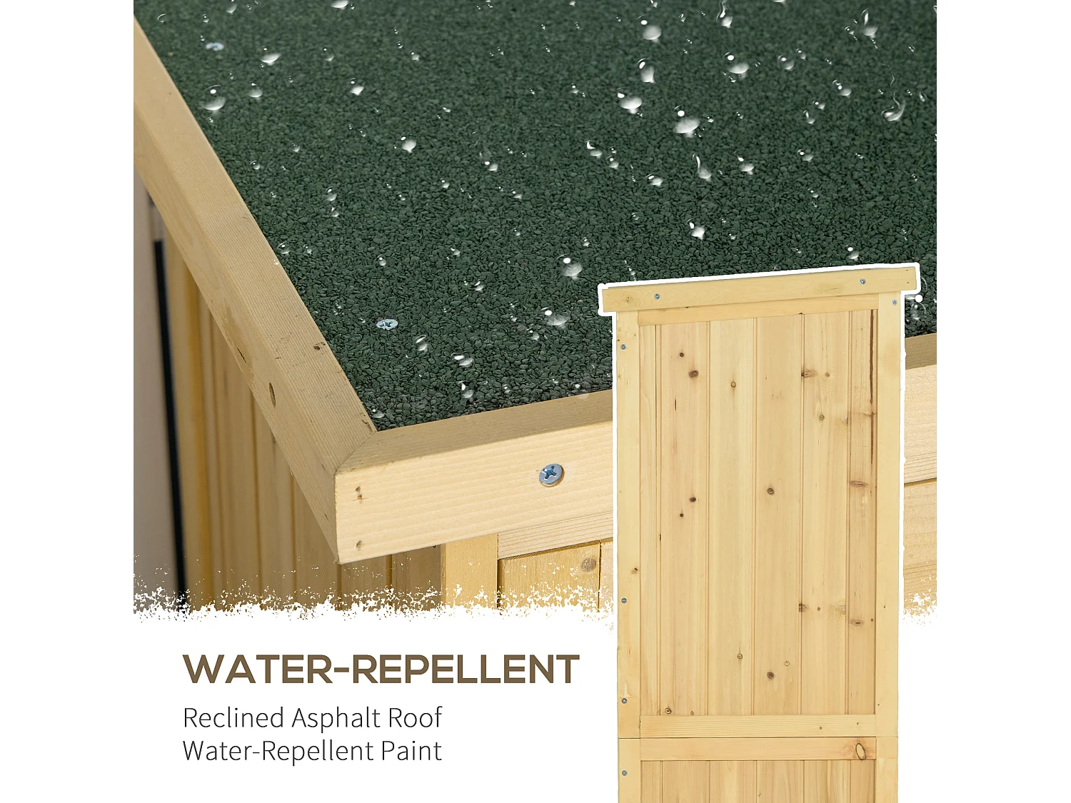 Capanno attrezzi da giardino legno di abete impermeabile 87x46.5x160cm