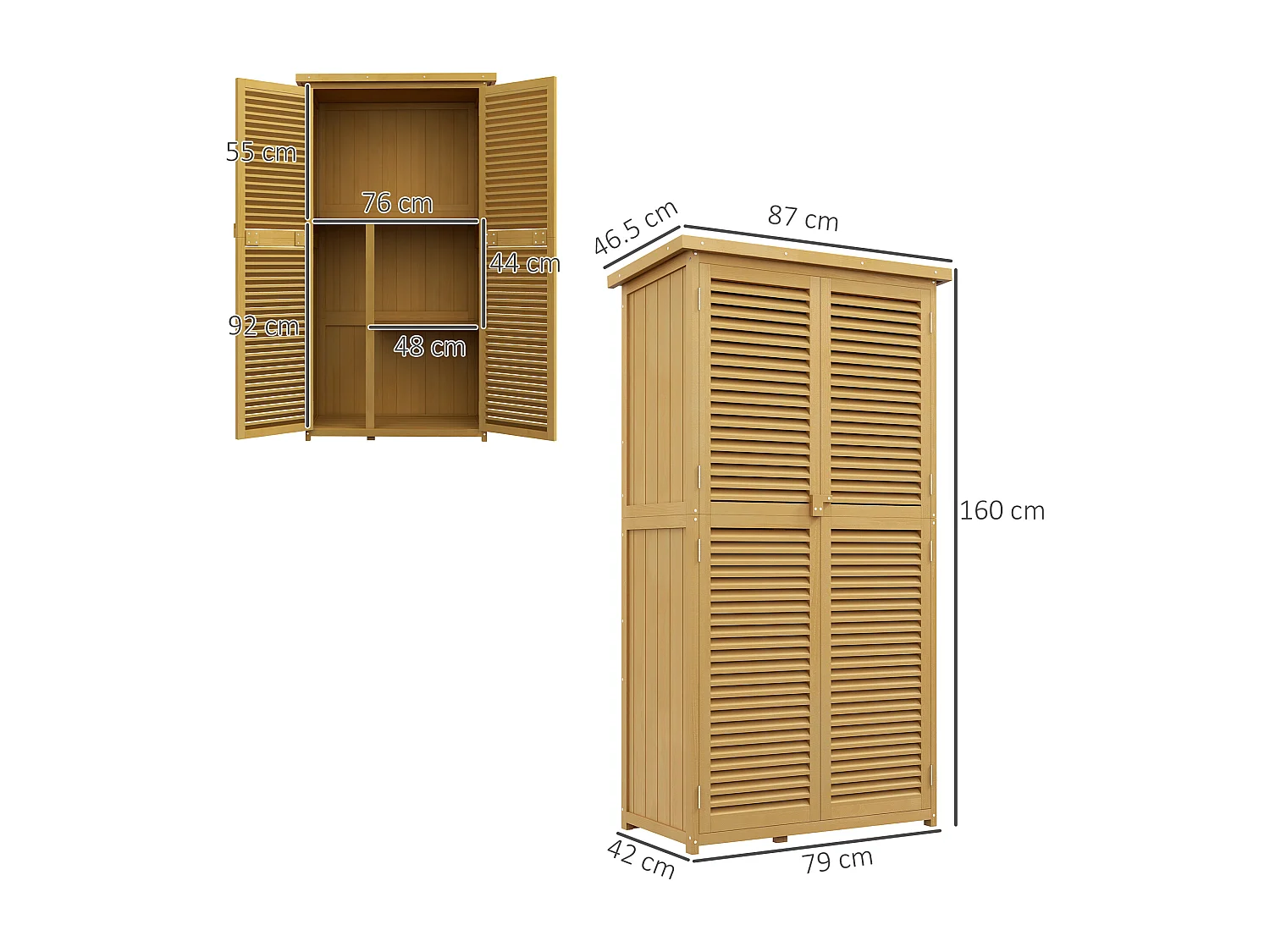 Casetta da giardino a 4 ripiani in legno 87x46.5x160 cm giallo e verde