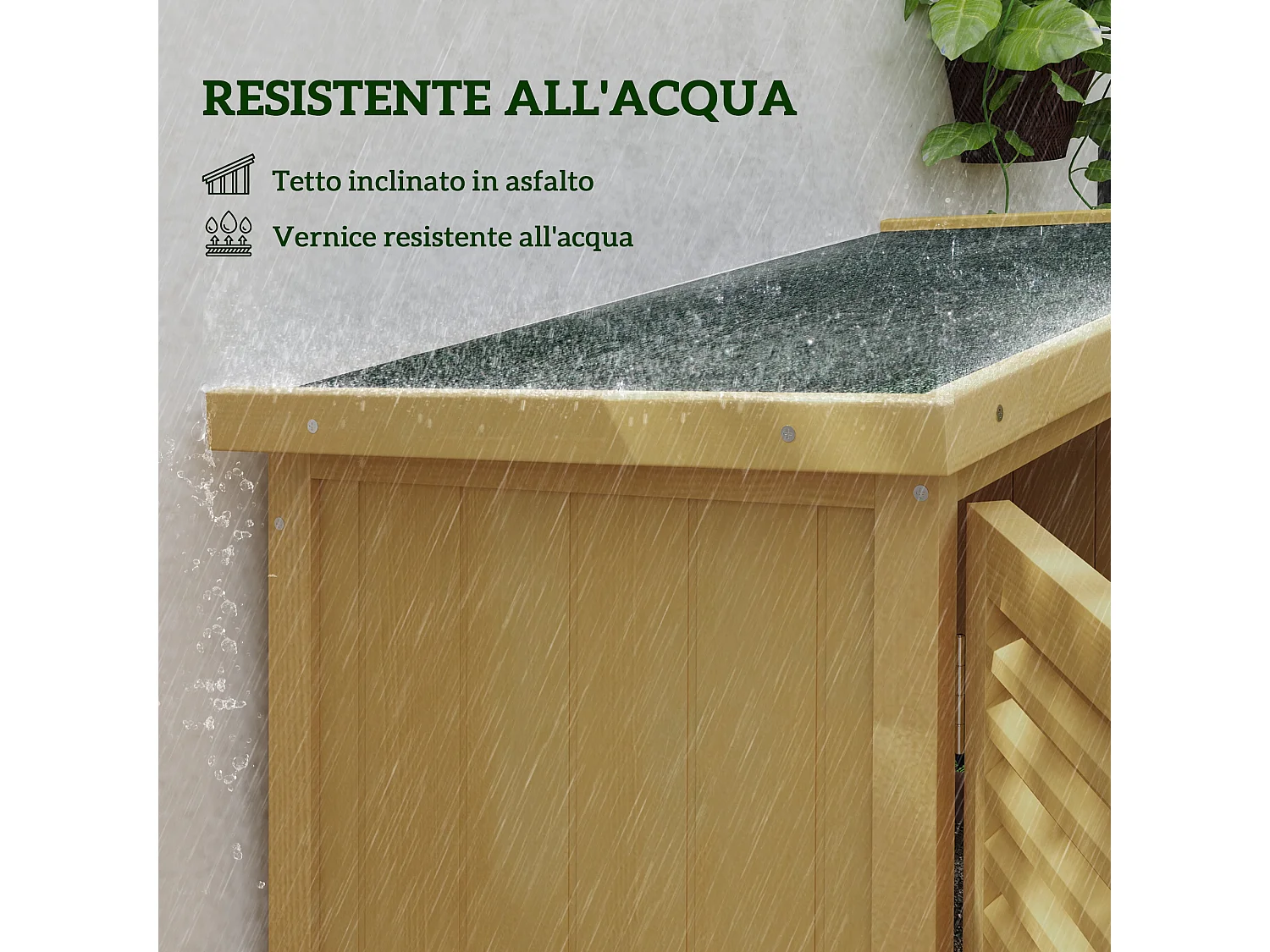 Casetta da giardino a 4 ripiani in legno 87x46.5x160 cm giallo e verde