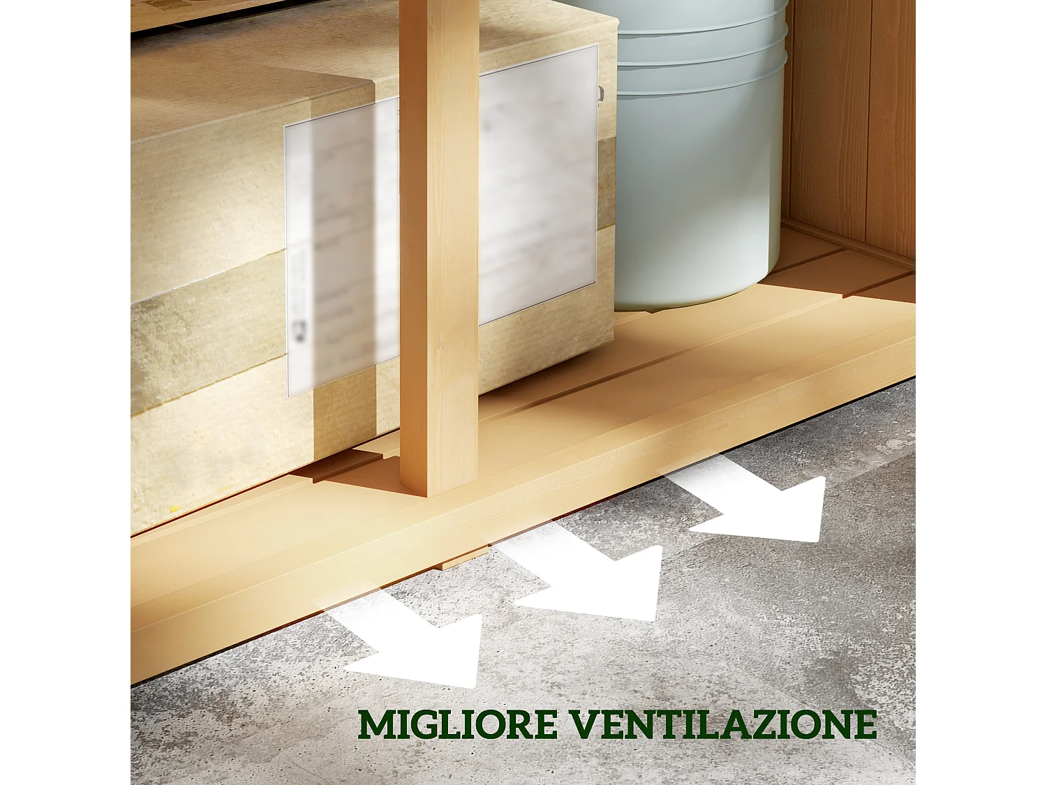 Casetta da giardino a 4 ripiani in legno 87x46.5x160 cm giallo e verde