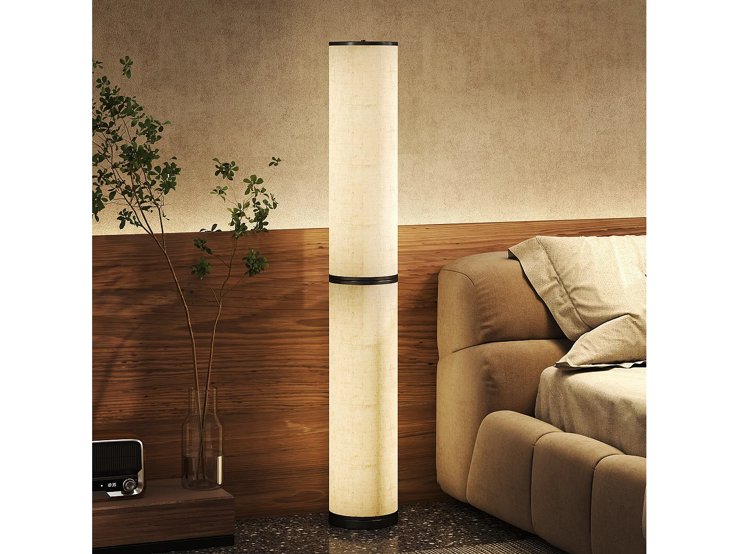 Lampada da terra a led dimmerabile con telecomando beige