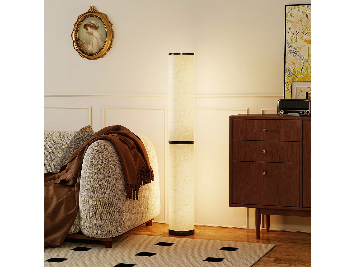Lampada da terra a led dimmerabile con telecomando beige
