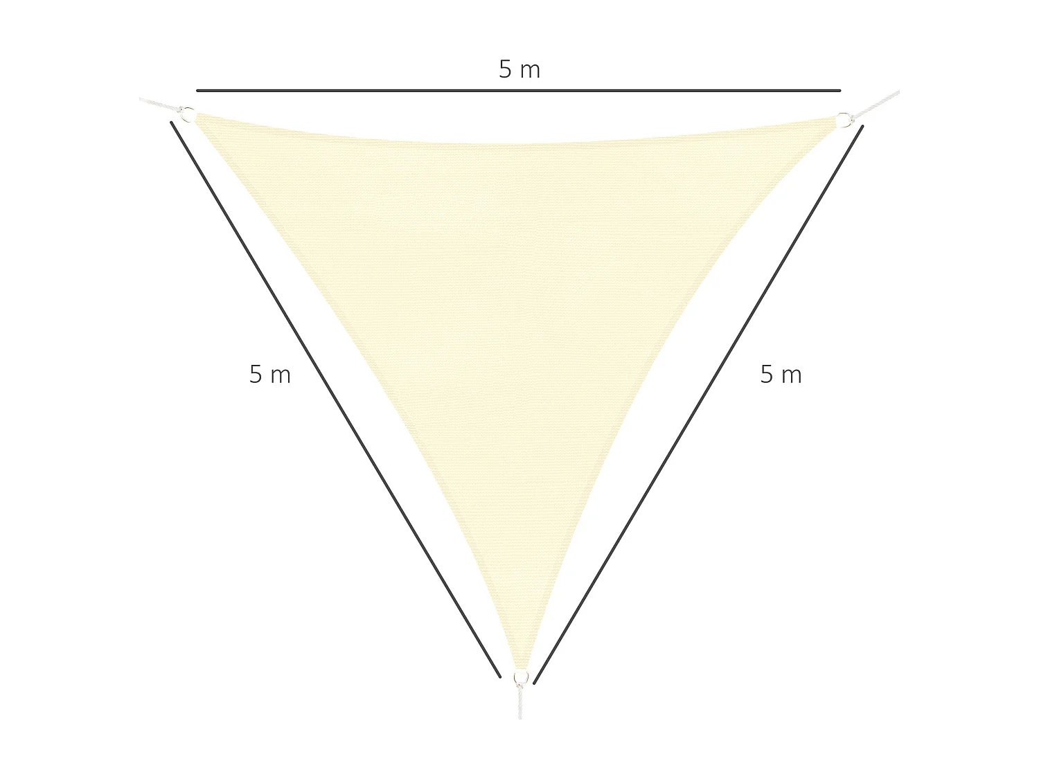 Telo Ombreggiante a Vela Triangolare Impermeabile Anti-UV Beige