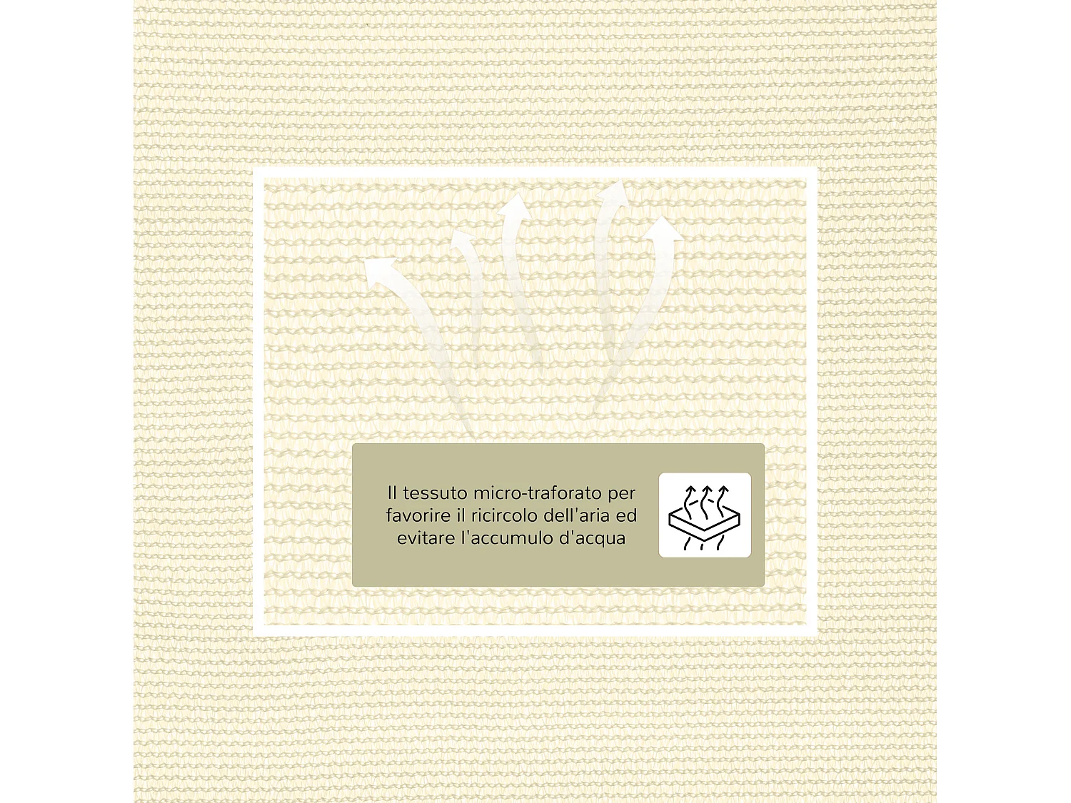 Telo Ombreggiante a Vela Triangolare Impermeabile Anti-UV Beige