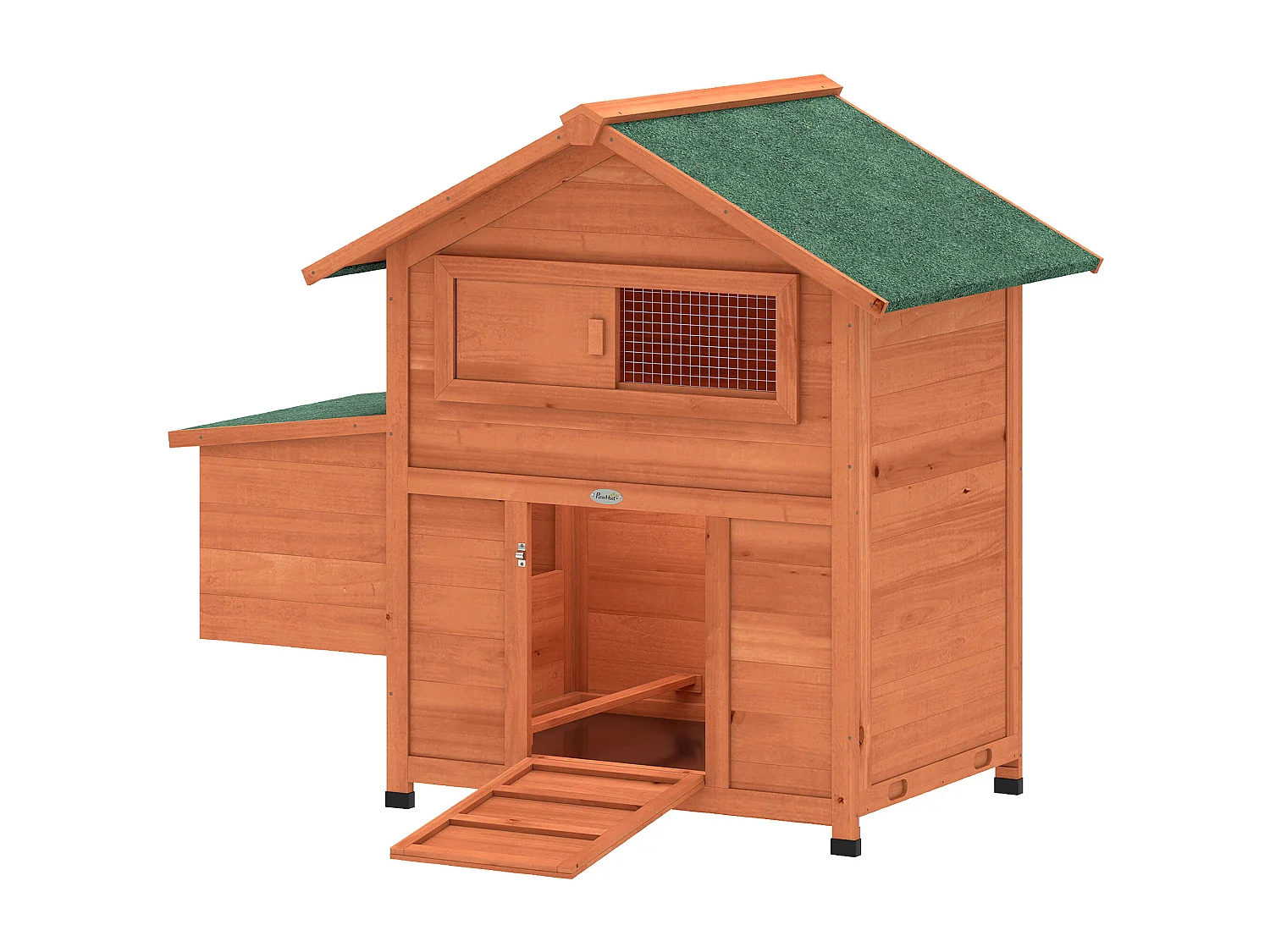 Pollaio per galline con nido tetto impermeabile in legno arancione