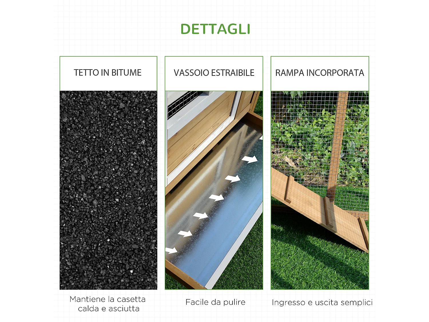 Pollaio per Galline con Corsa Zona di Nidificazione da Giardino Legno