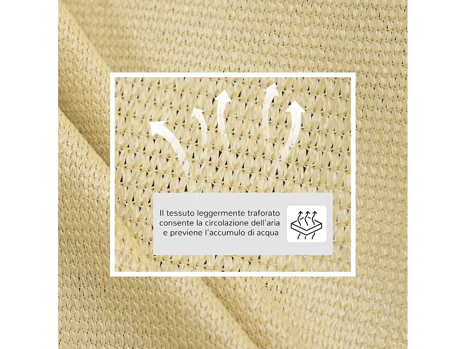 Tenda a vela ombreggiante triangolare anti-uv 3x3x3m color ottone