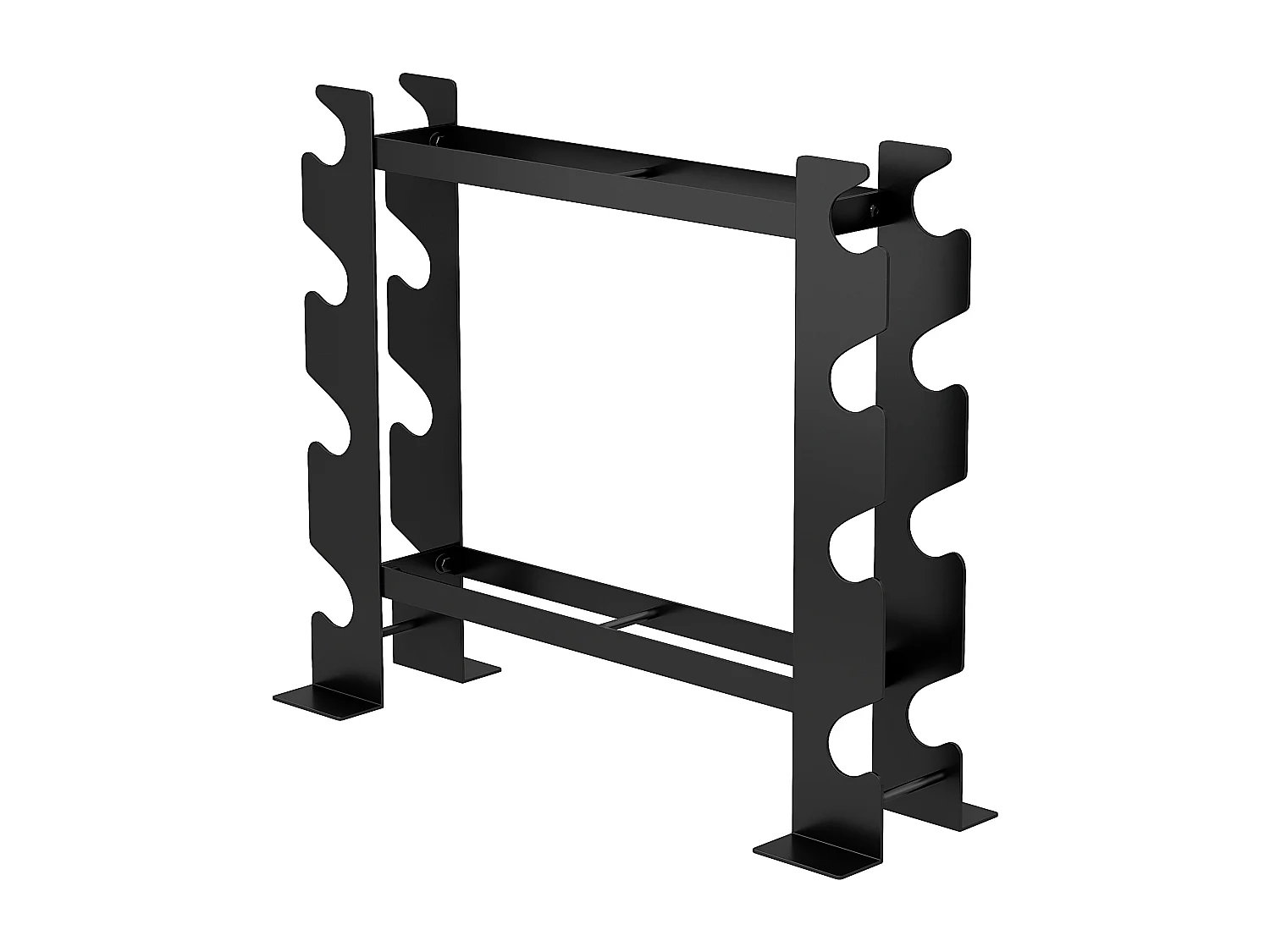 Porta manubri a 4 livelli in acciaio 70x21x55 cm nero