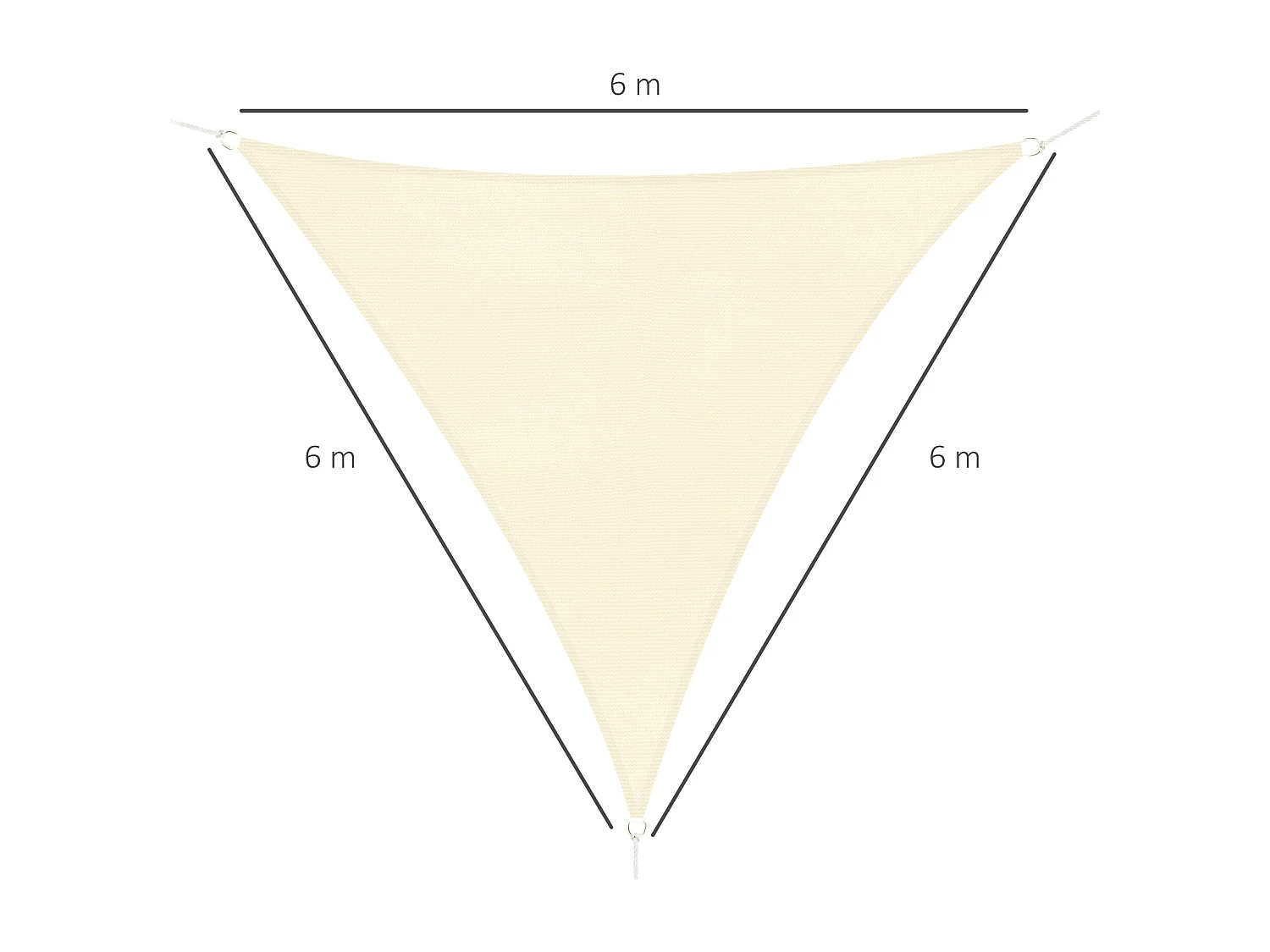 Tenda Ombreggiante Vela Parasole Triangolare 6x6x6m Balcone e Giardino