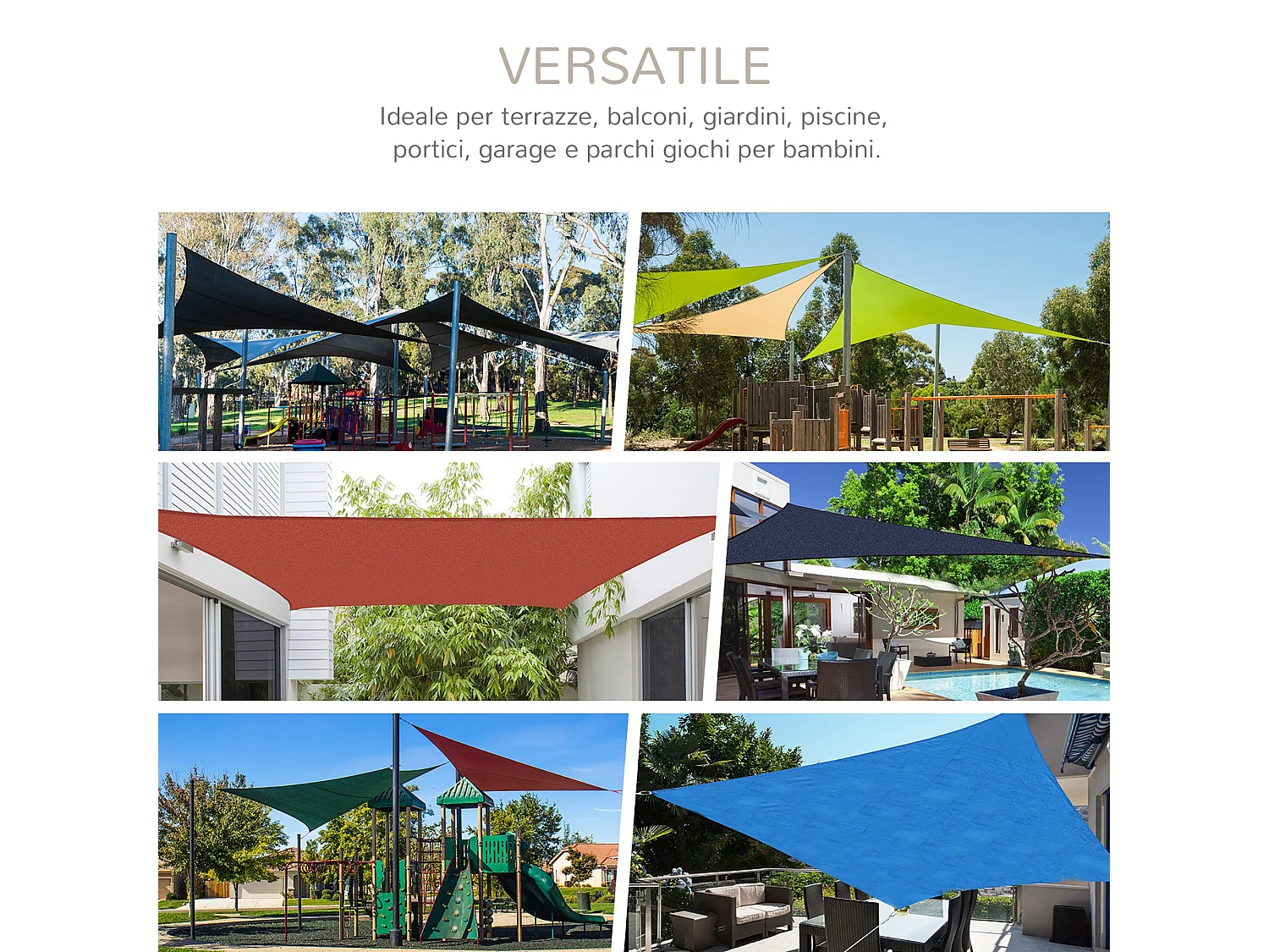 Tenda Ombreggiante Vela Parasole Triangolare 6x6x6m Balcone e Giardino