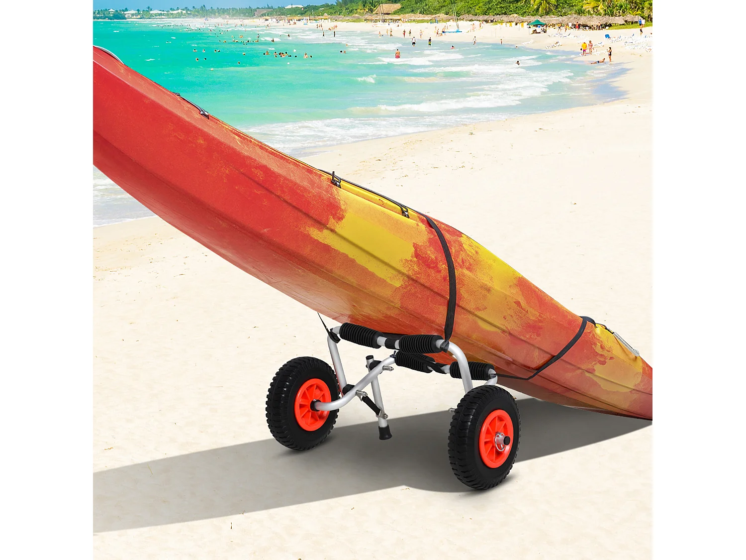 Carrello porta kayak e canoa pieghevole con imbottiture in alluminio