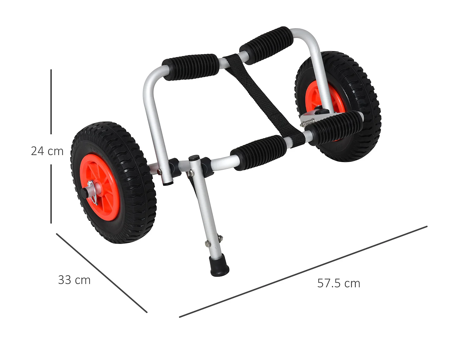 Carrello porta kayak e canoa pieghevole con imbottiture in alluminio