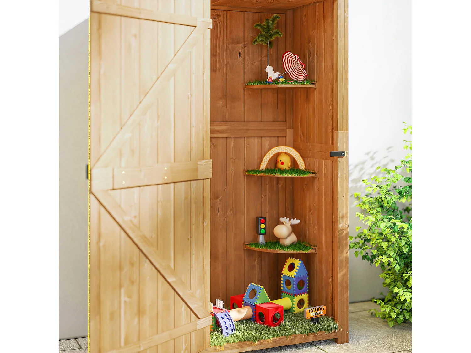Capanno da giardino legno impermeabile 77x54.2x179cm