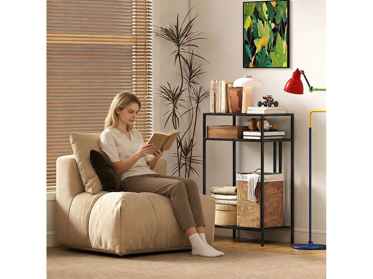 Tavolo consolle a 3 ripiani aperti 55x30x85 cm nero