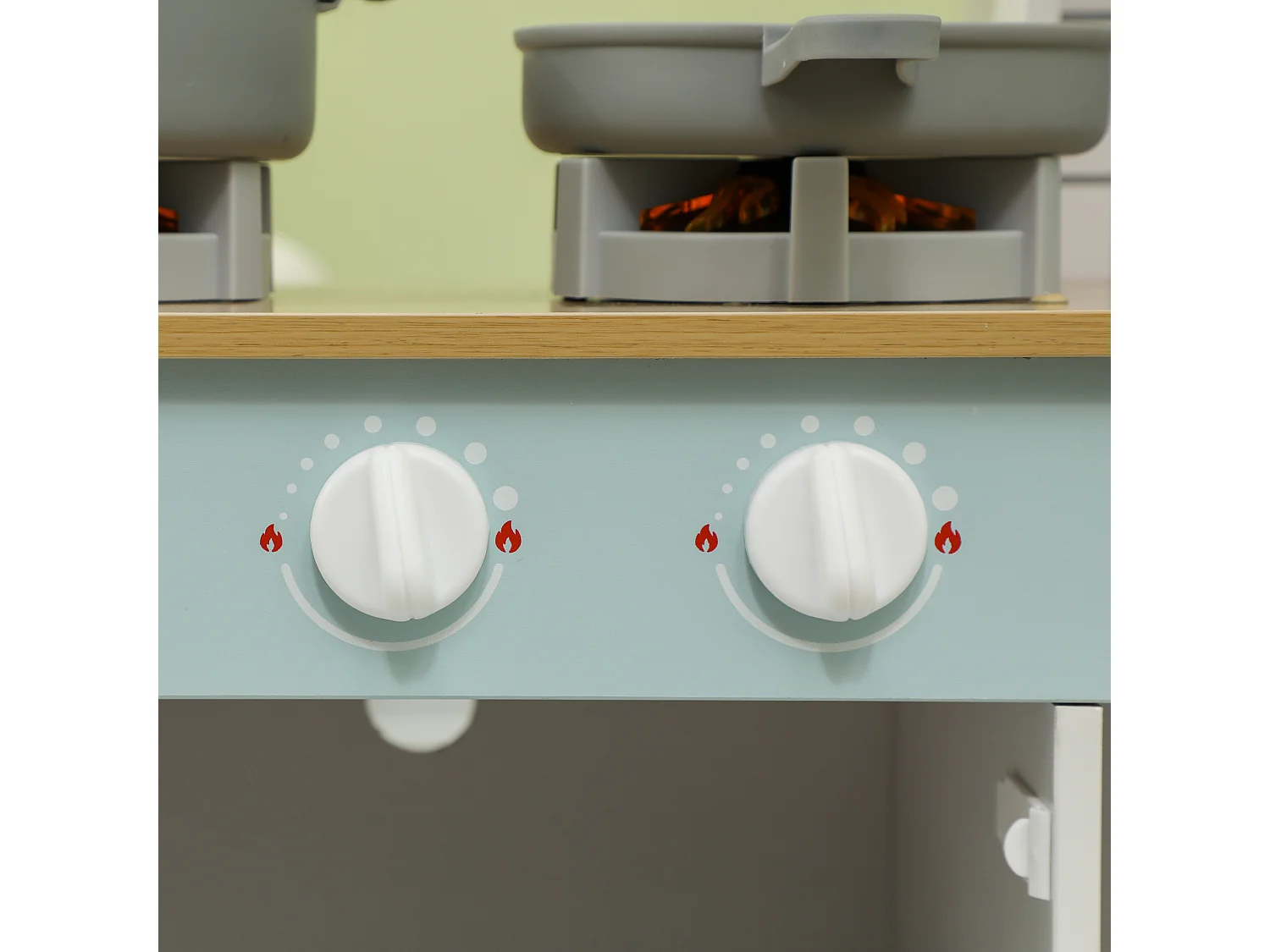 Cucina giocattolo per bambini interattiva con accessori in legno