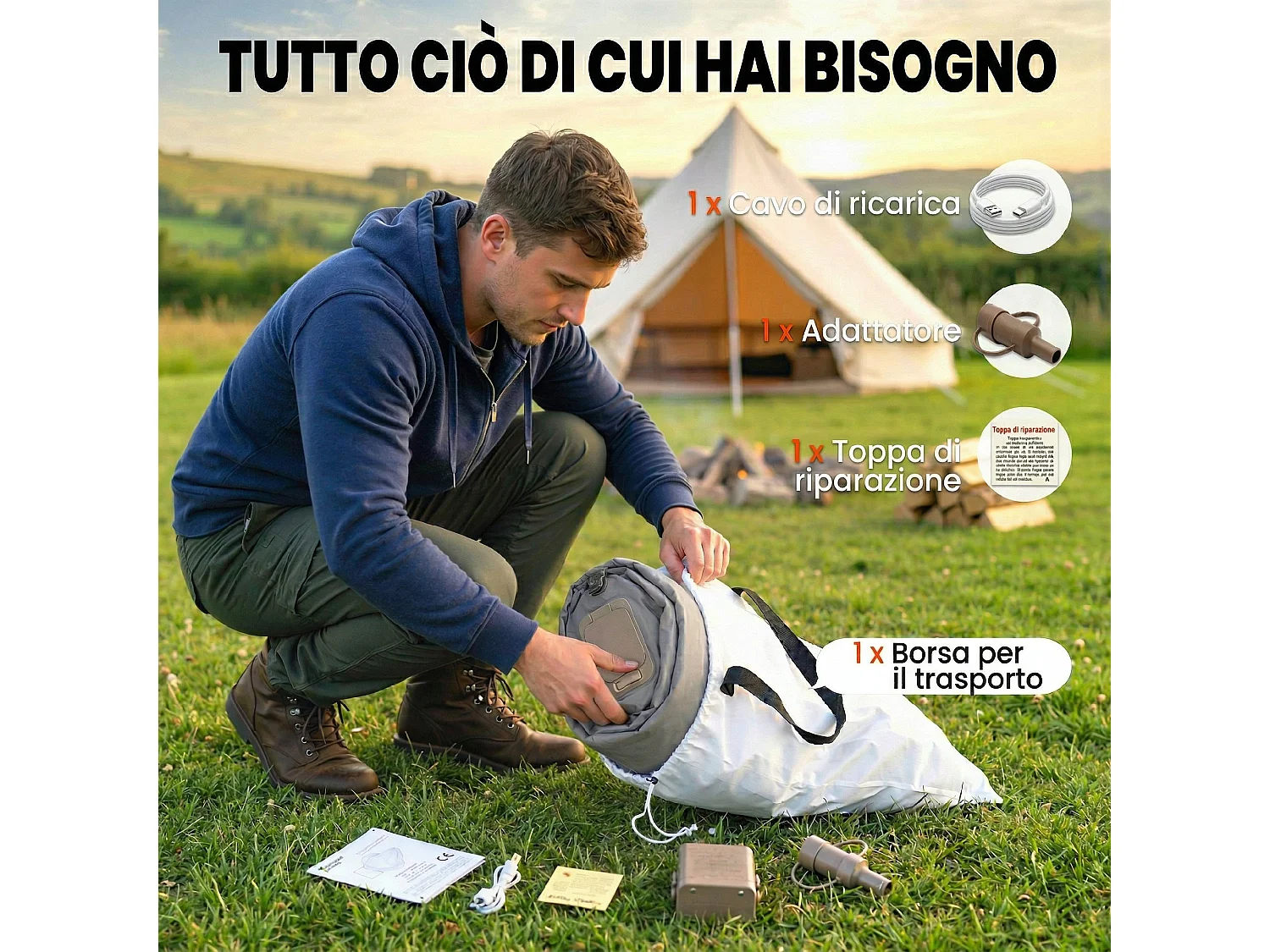 Materassino autogonfiante singolo superficie floccata grigio