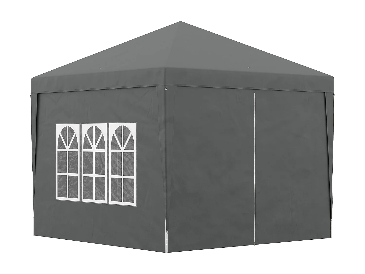 Gazebo da esterno 3x3 m pieghevole con 4 pannelli laterali grigio