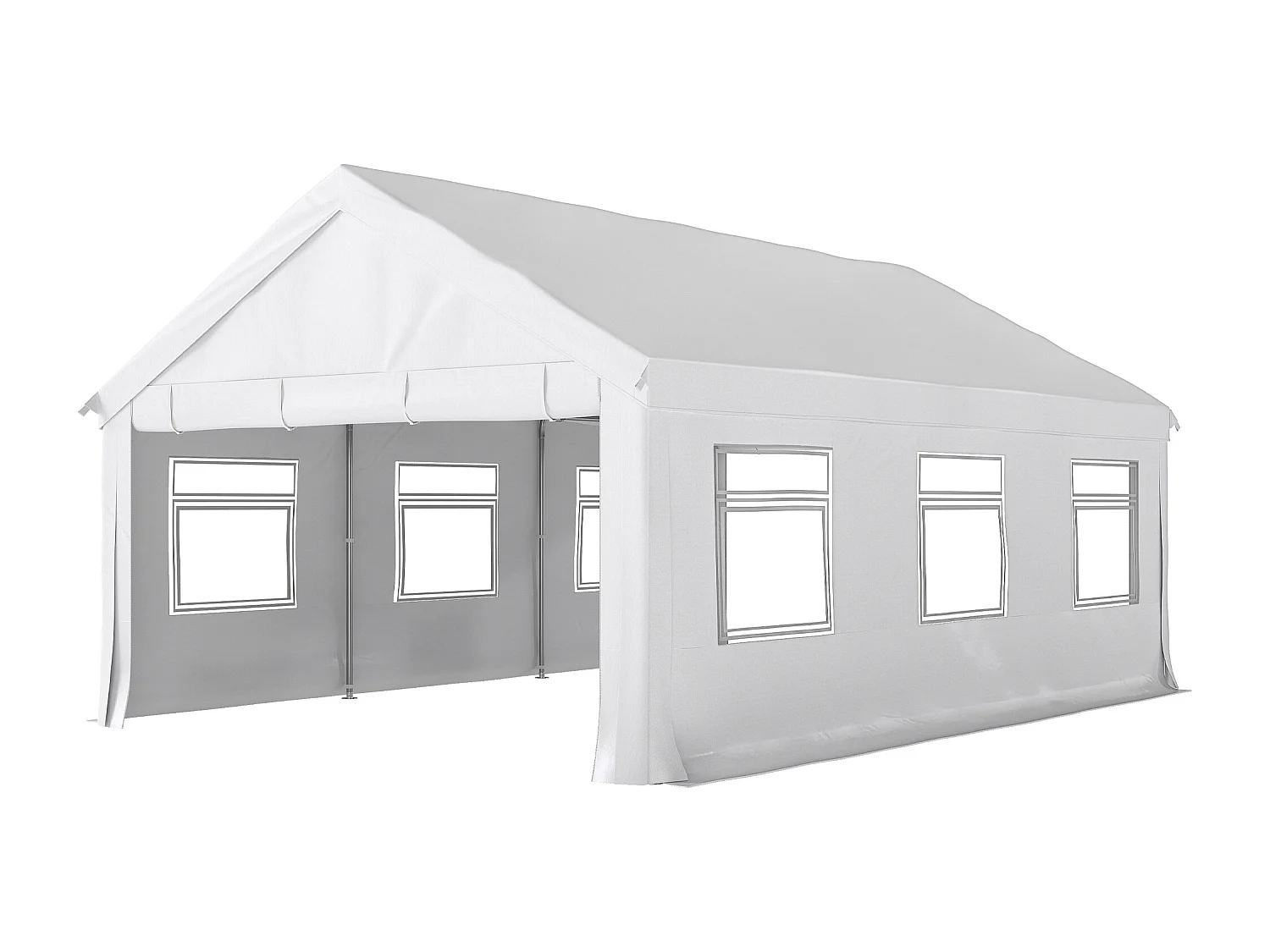 Gazebo da giardino con 6 finestre e 2 ingressi bianco