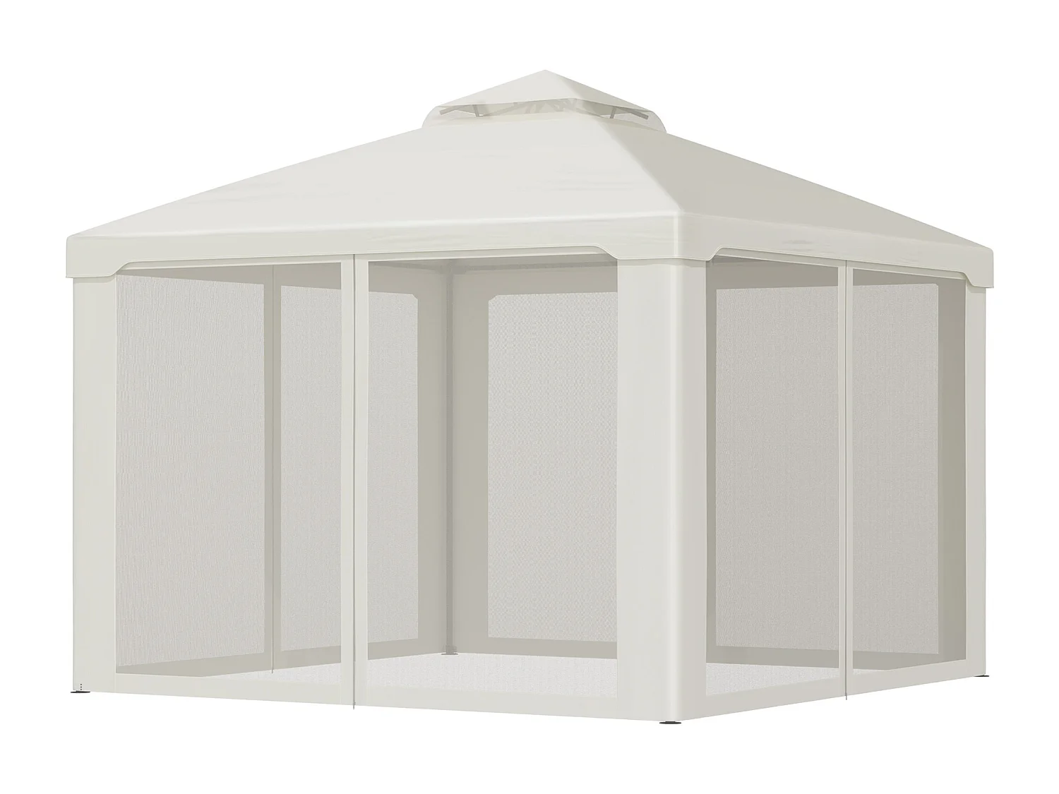 Gazebo da giardino 3x3m con zanzariera poliestere beige