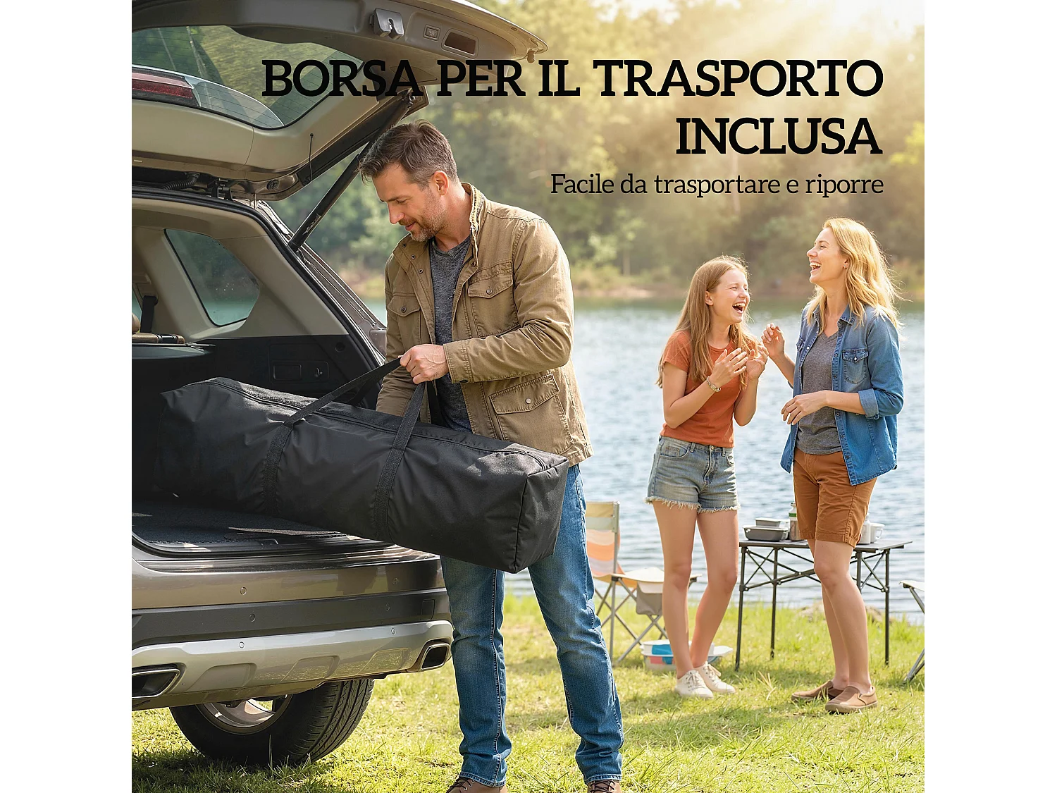 Gazebo pieghevole 2x2 m 4 pareti laterali grigio chiaro