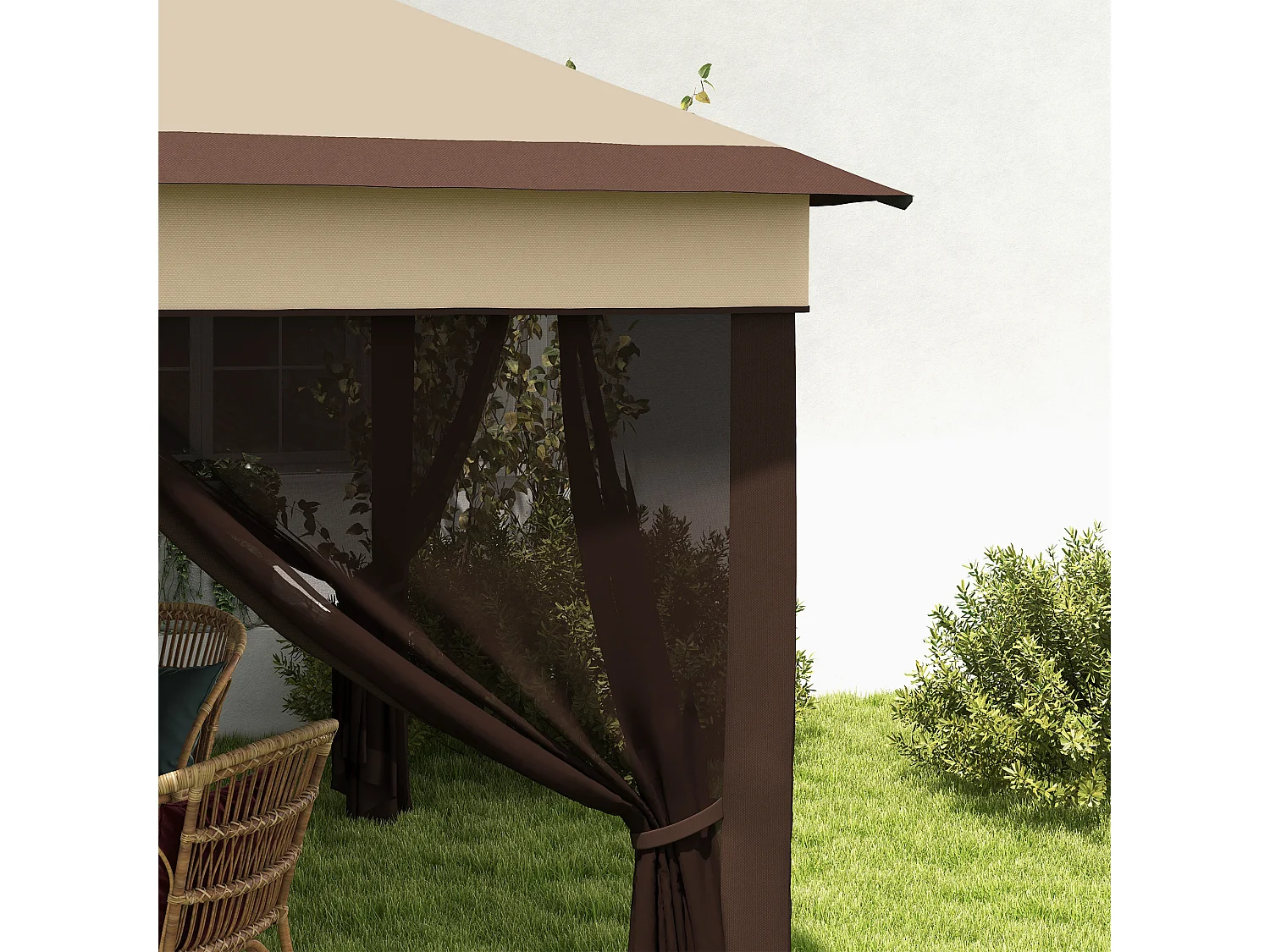 Gazebo 3x3 regolabile su 3 livelli con pareti rimovibili doppio tetto