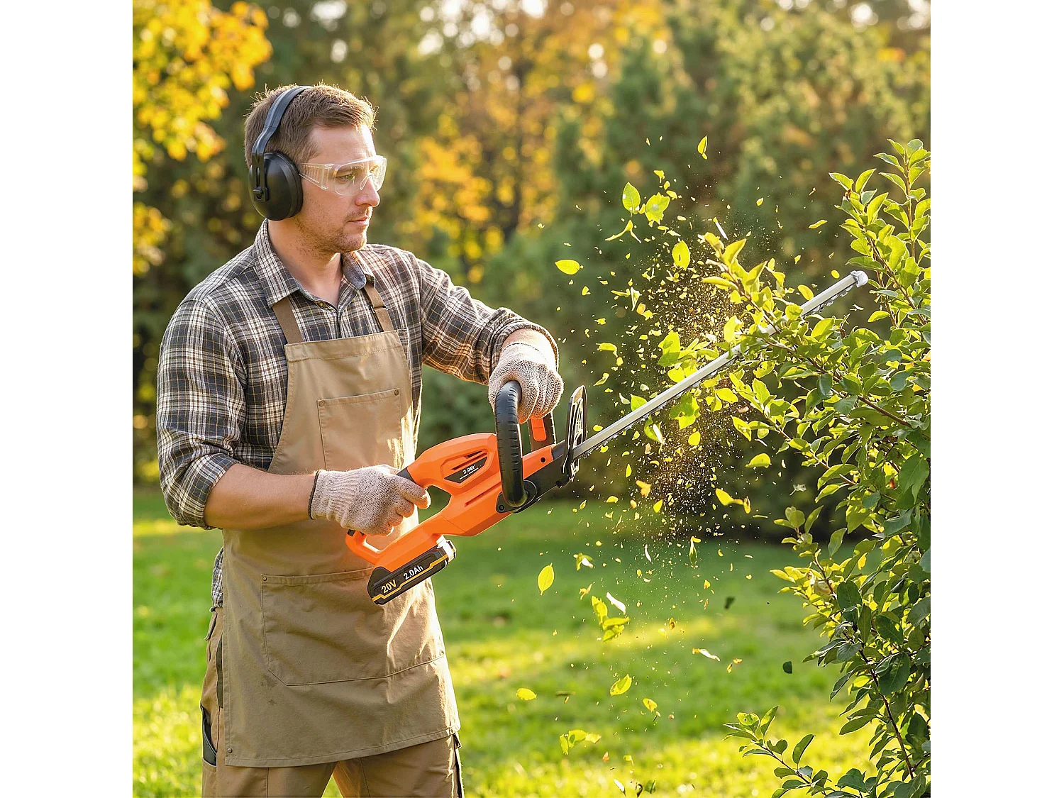 Tagliasiepi a batteria 18v lama a doppia azione 51cm arancione