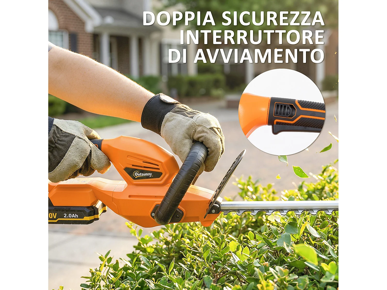 Tagliasiepi a batteria 18v lama a doppia azione 51cm arancione