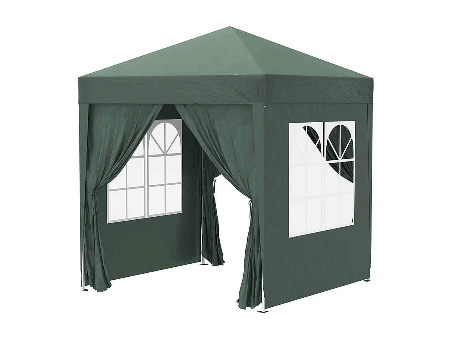 Gazebo da giardino 2x2 m in metallo e tessuto oxford verde