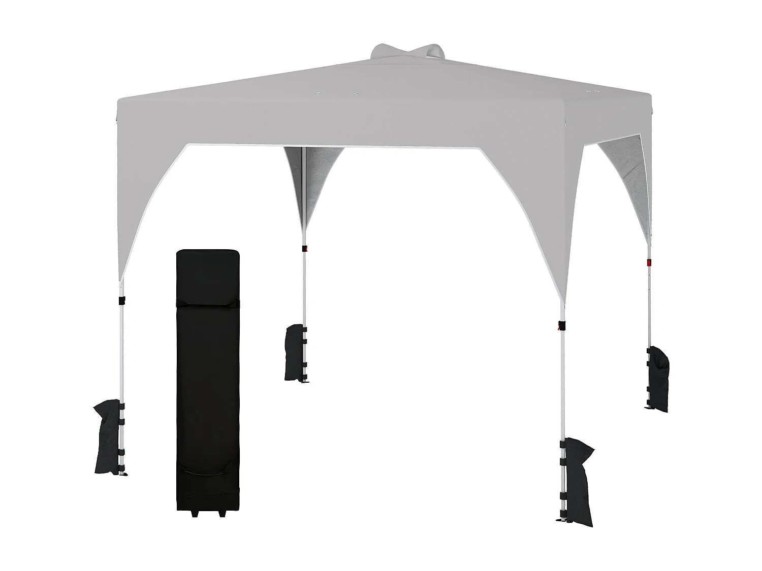 Gazebo pieghevole 3x3 m con prese d'aria grigio scuro