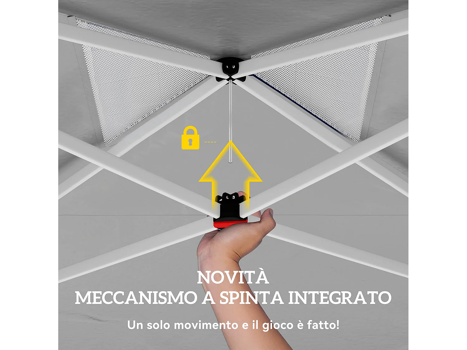 Gazebo pieghevole 3x3 m con prese d'aria grigio scuro