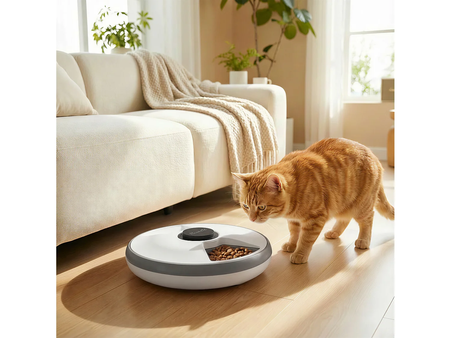Distributore automatico cibo gatti con timer per cibo secco e umido