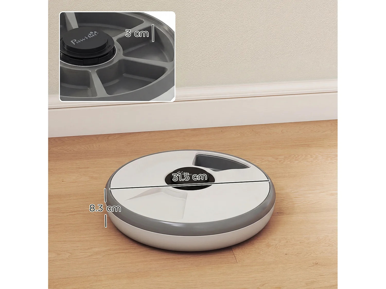 Distributore automatico cibo gatti con timer per cibo secco e umido