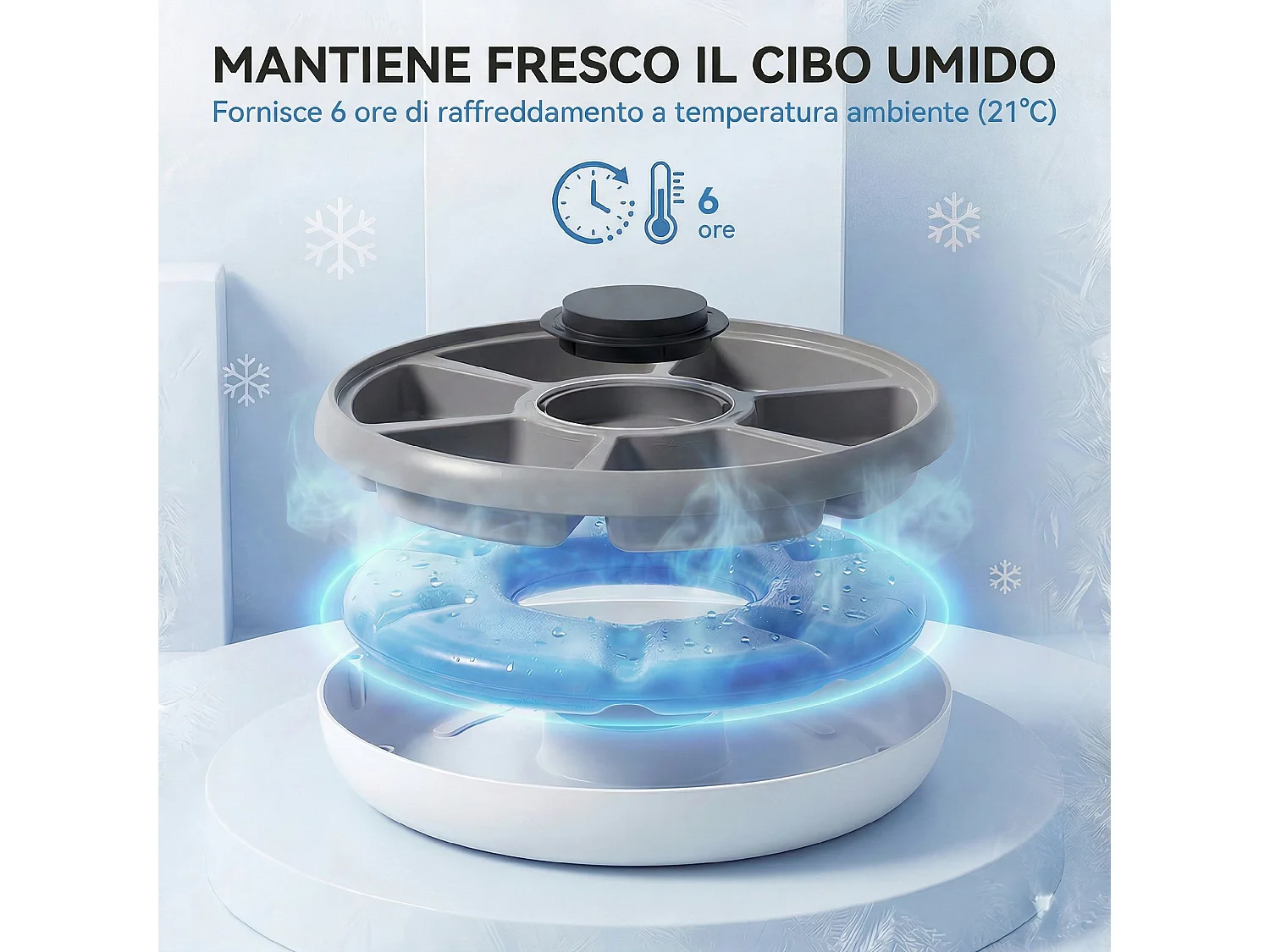Distributore automatico cibo gatti con timer per cibo secco e umido