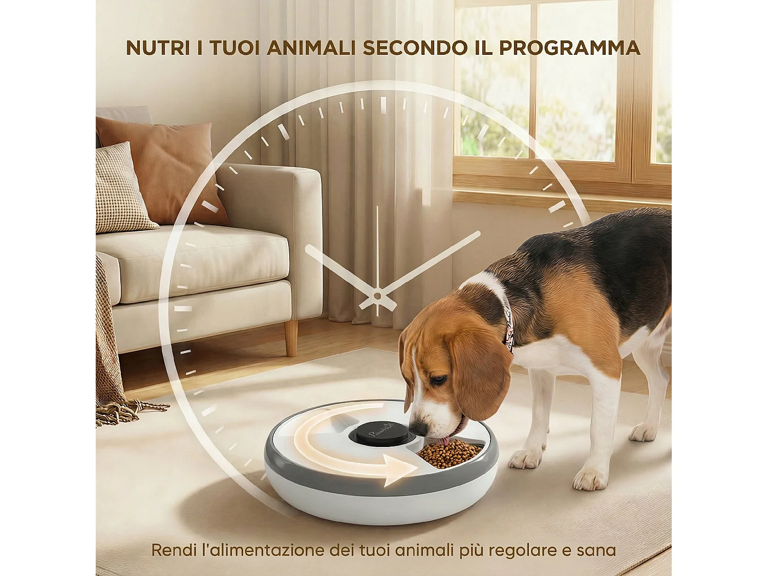Distributore automatico cibo gatti con timer per cibo secco e umido