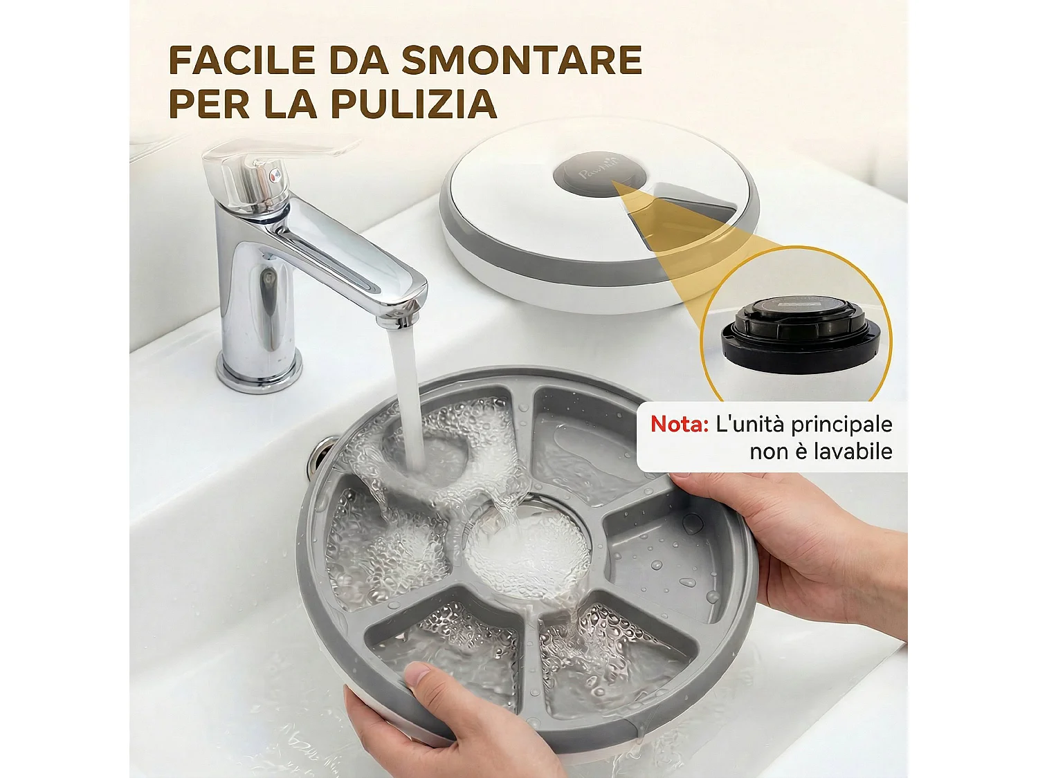 Distributore automatico cibo gatti con timer per cibo secco e umido