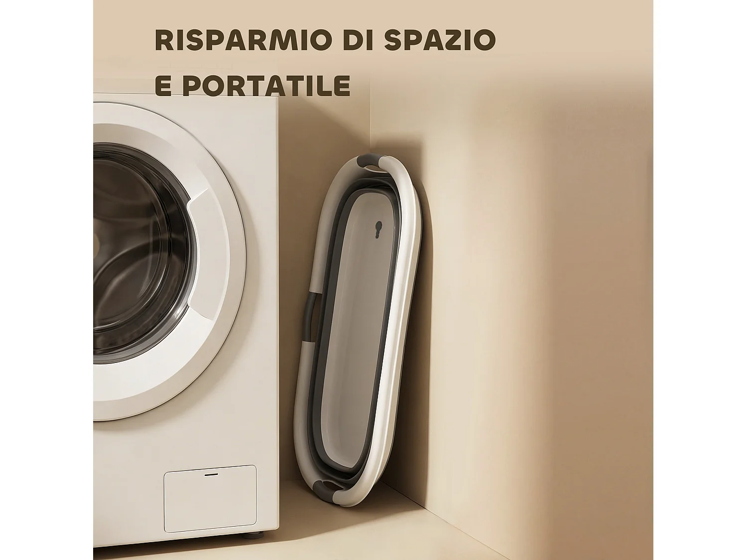 Vasca da bagno pieghevole per animali 27l grigia