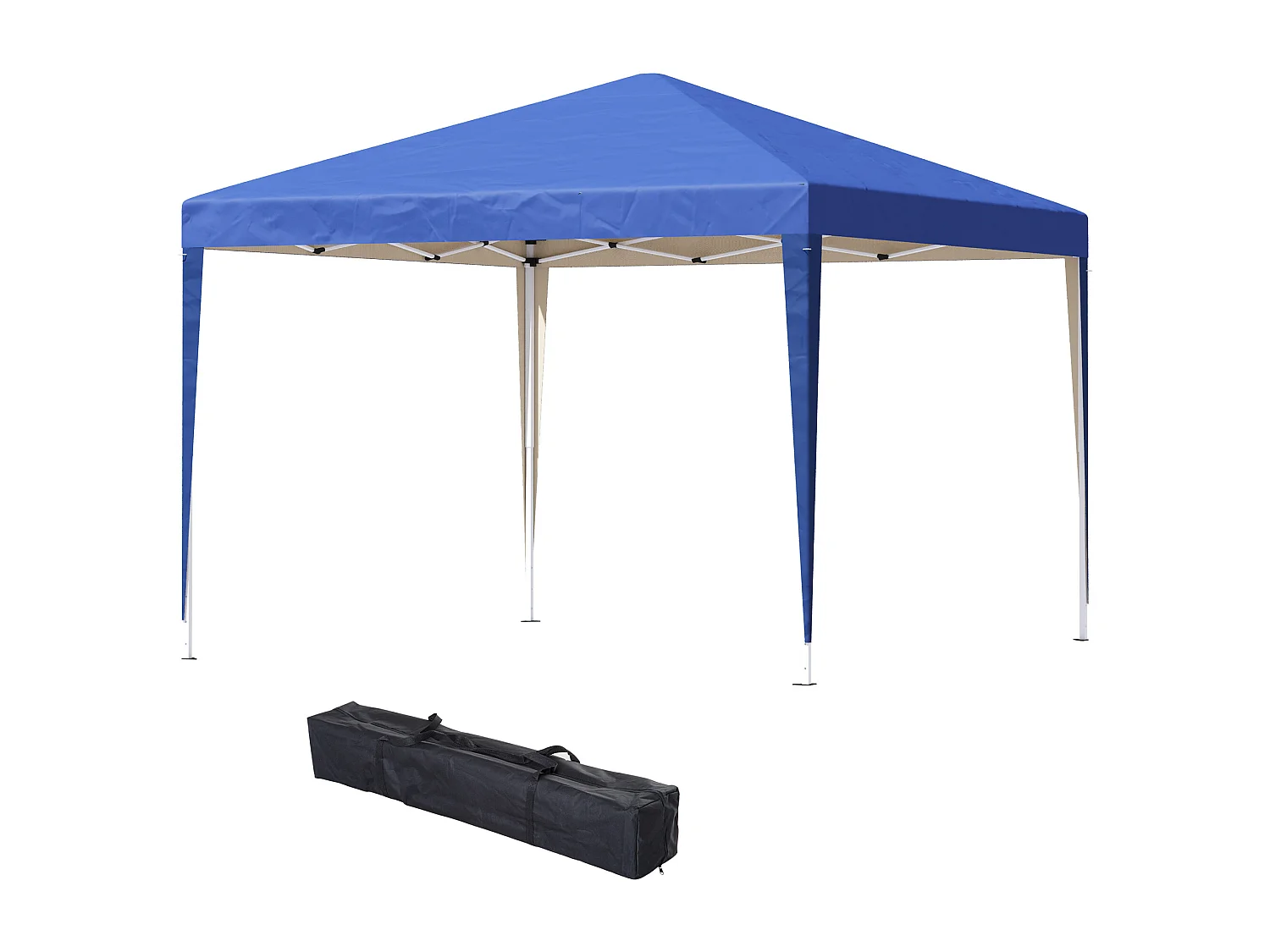Gazebo 3x3 m in acciaio e tessuto oxford con funi e picchetti blu
